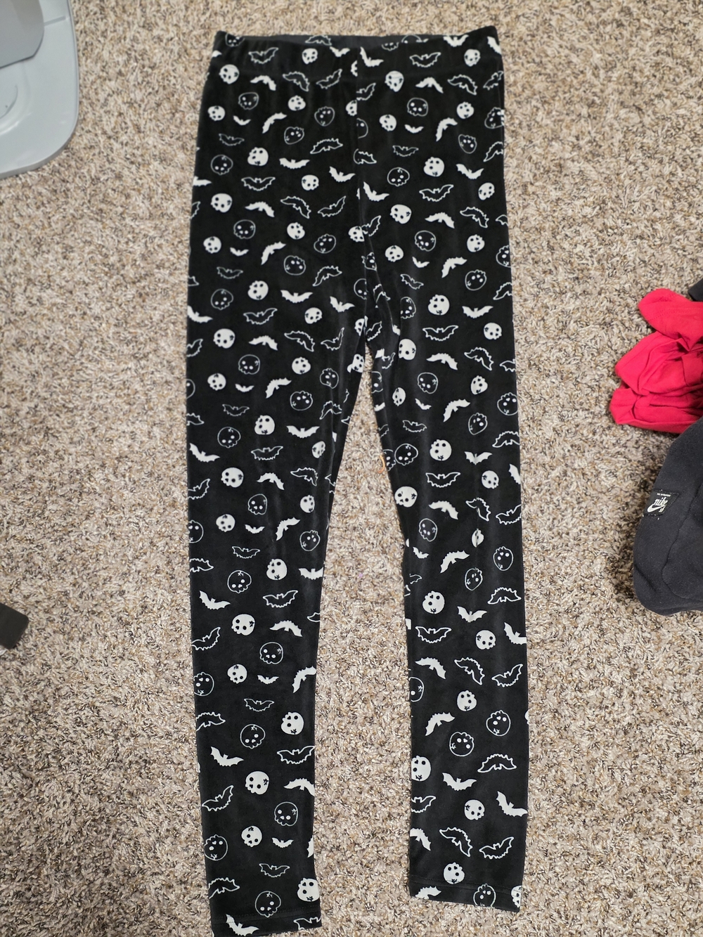 Womens Soft Black Halloween Print Leggings